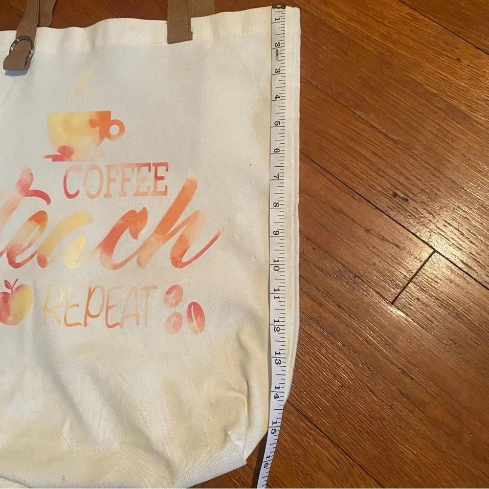 Teacher Tote Bag ‘Coffee, Teach, Repeat’ - Picture 6 of 6